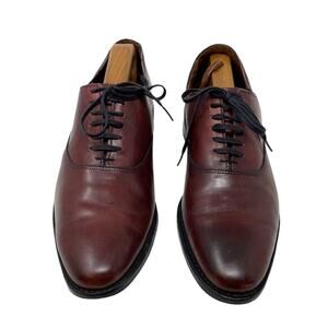 Allen Edmonds Oxford Dress Shoes Men's 10 D Burgundy Leather USA Cap Toe Lace Up